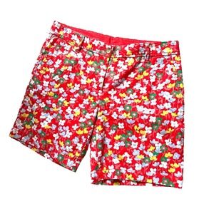 Talbots‎ Size 2 Short 6" Girlfriend Chino Brights Red & Multi Floral Print...
